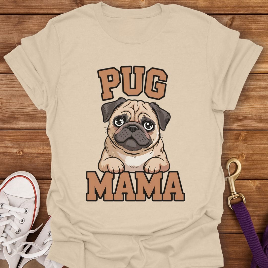 Pug Mama Bold Pup T-Shirt Sand / S