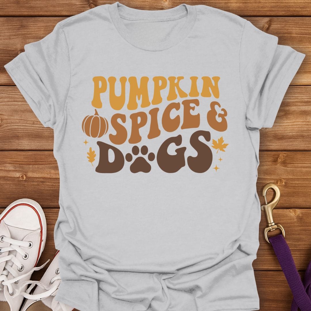 Pumpkin Spice and Dogs T-Shirt Ice Grey / S