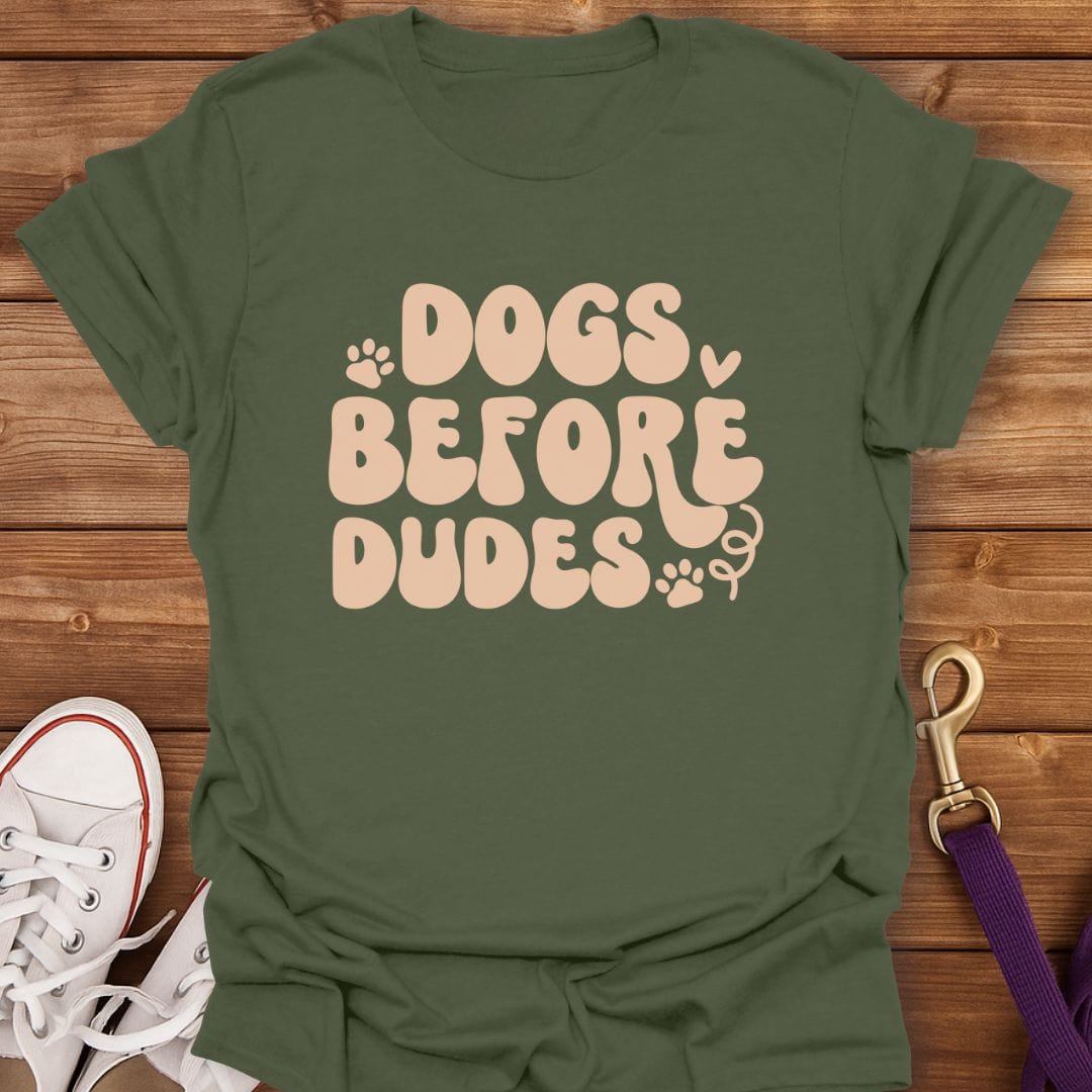 Pups Over People T-Shirt Military Green / S