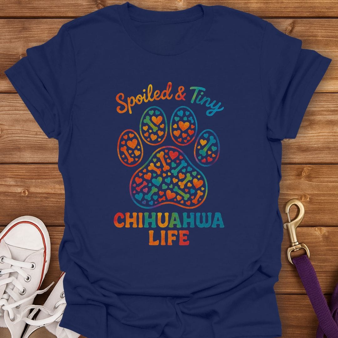 Rainbow Chihuahua Vibes T-Shirt Navy / S
