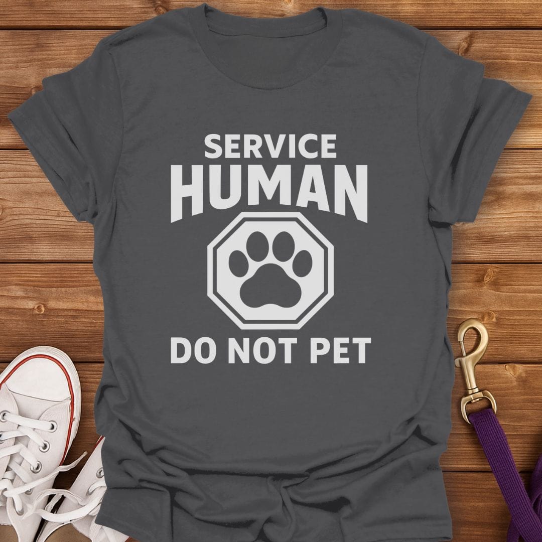 Service Human Do Not Pet T-Shirt Charcoal / S