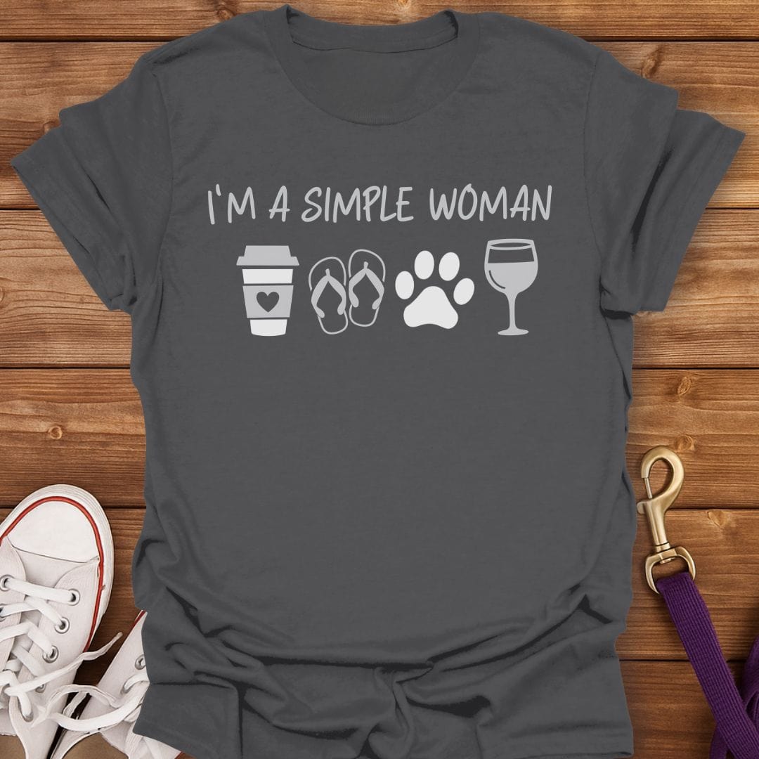 Simple Woman Dog Life T-Shirt Charcoal / S
