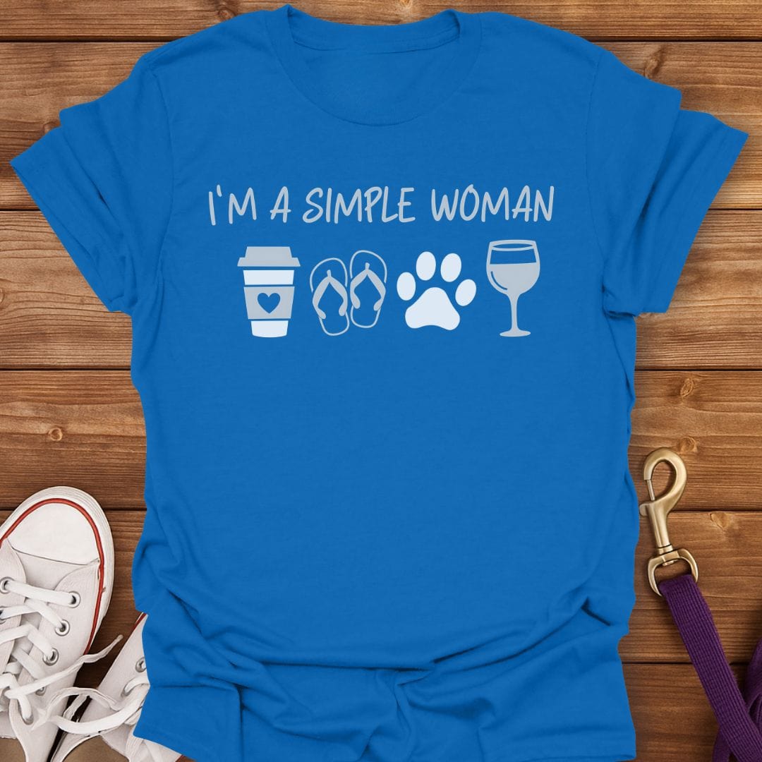 Simple Woman Dog Life T-Shirt Royal / S