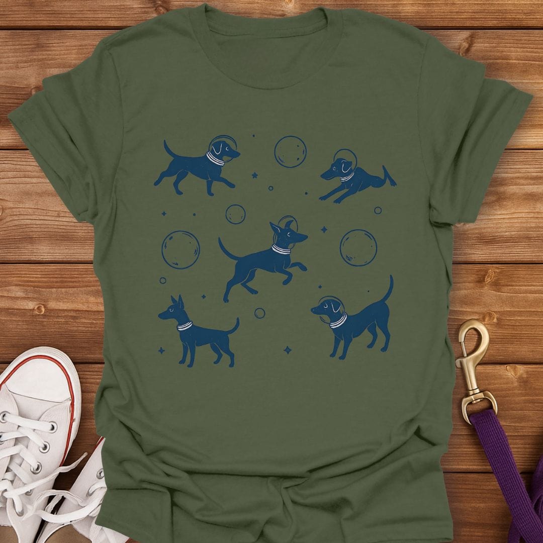 Space Pup Explorer T-Shirt Military Green / S