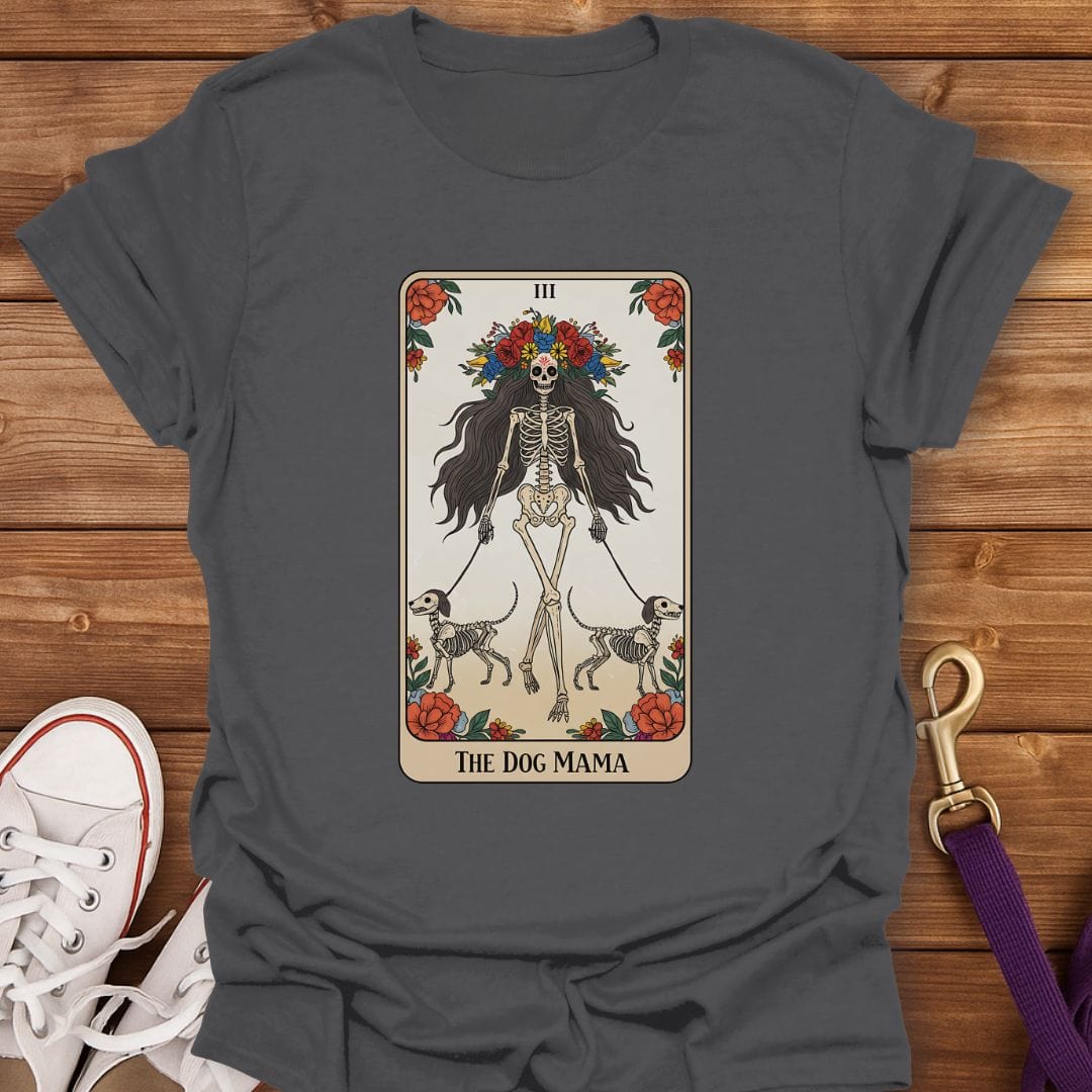 The Dog Mama Tarot T-Shirt Charcoal / S