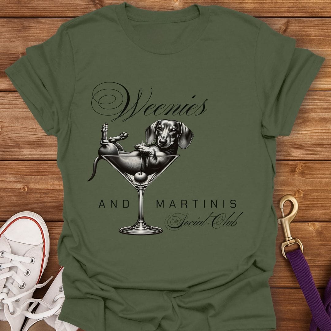Weenies & Martinis Social Club T-Shirt Military Green / S