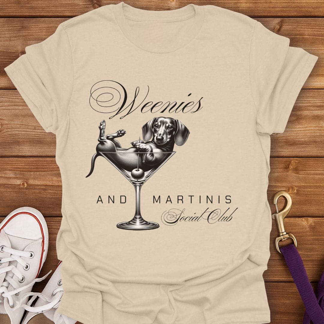 Weenies & Martinis Social Club T-Shirt Sand / S