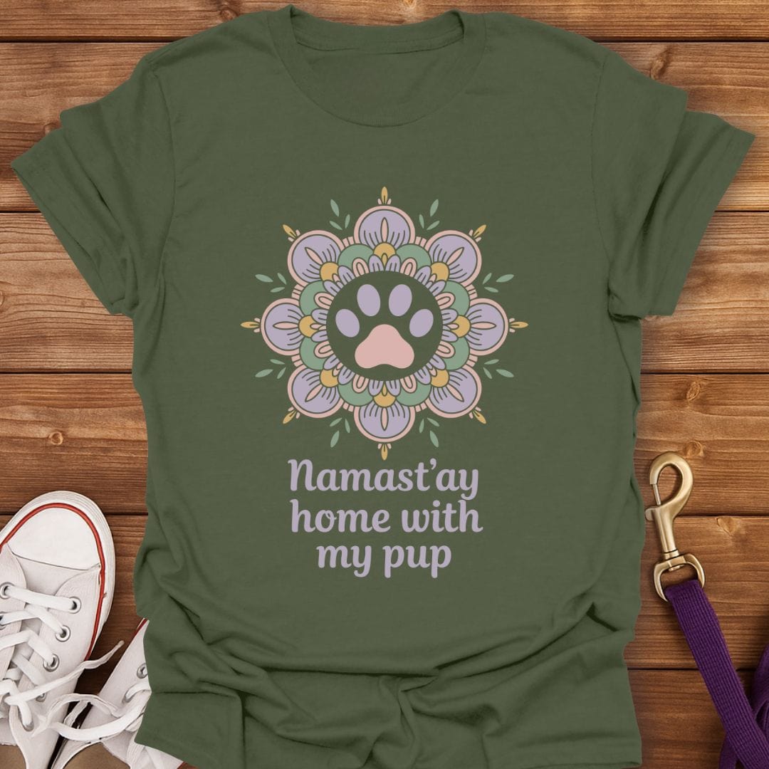 Zen Vibes & Dog Cuddles T-Shirt Military Green / S