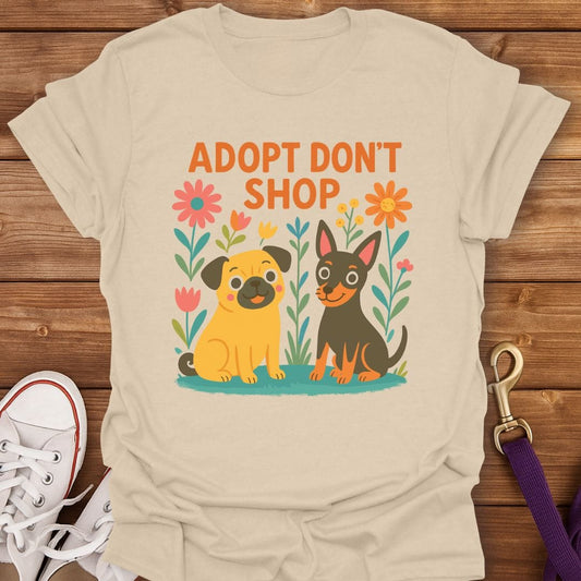 Adopt Don’t Shop Dog Lover T-Shirt Sand / S