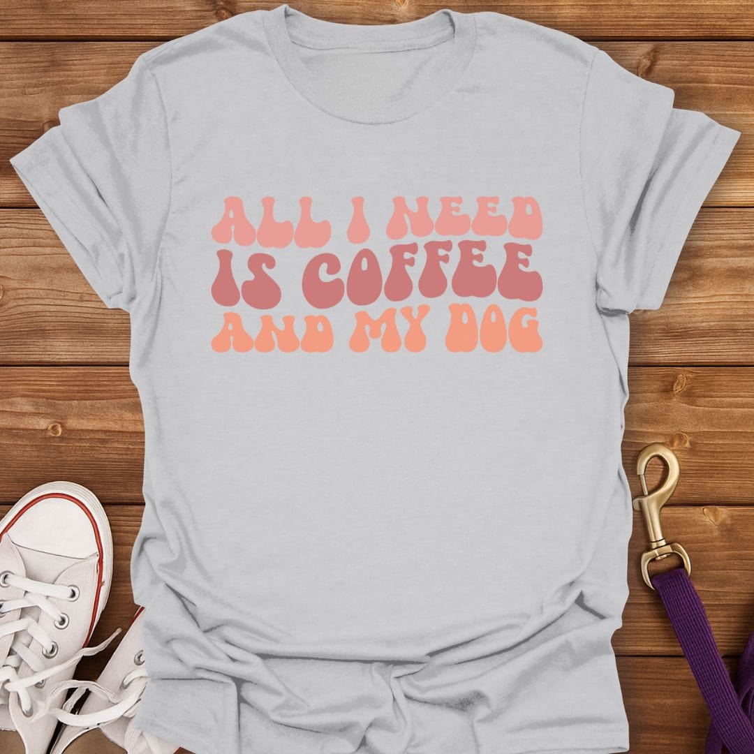 All I Need Is Coffee And My Dog T-Shirt Ice Grey / S