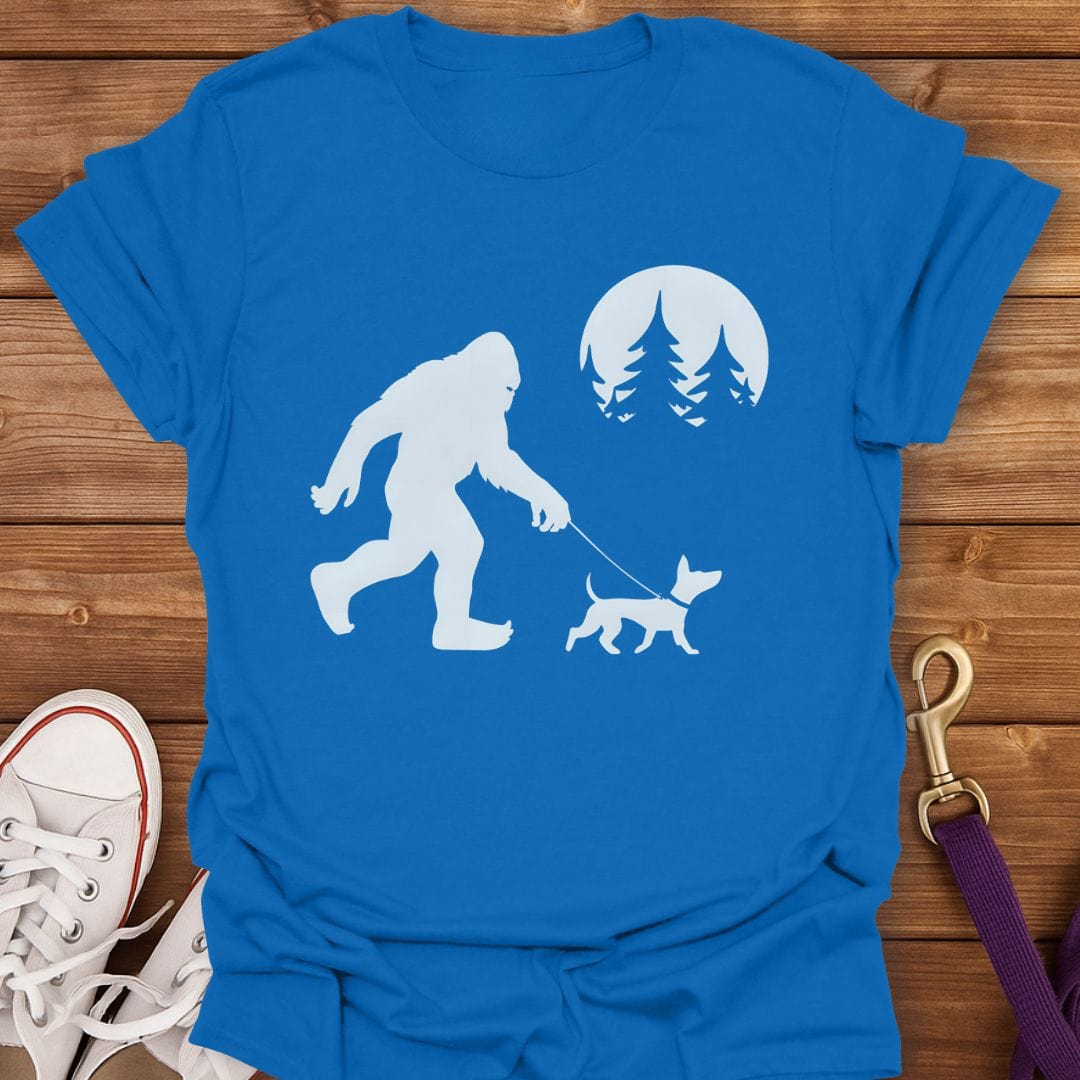 Bigfoot Walks My Dog T-Shirt Royal / S