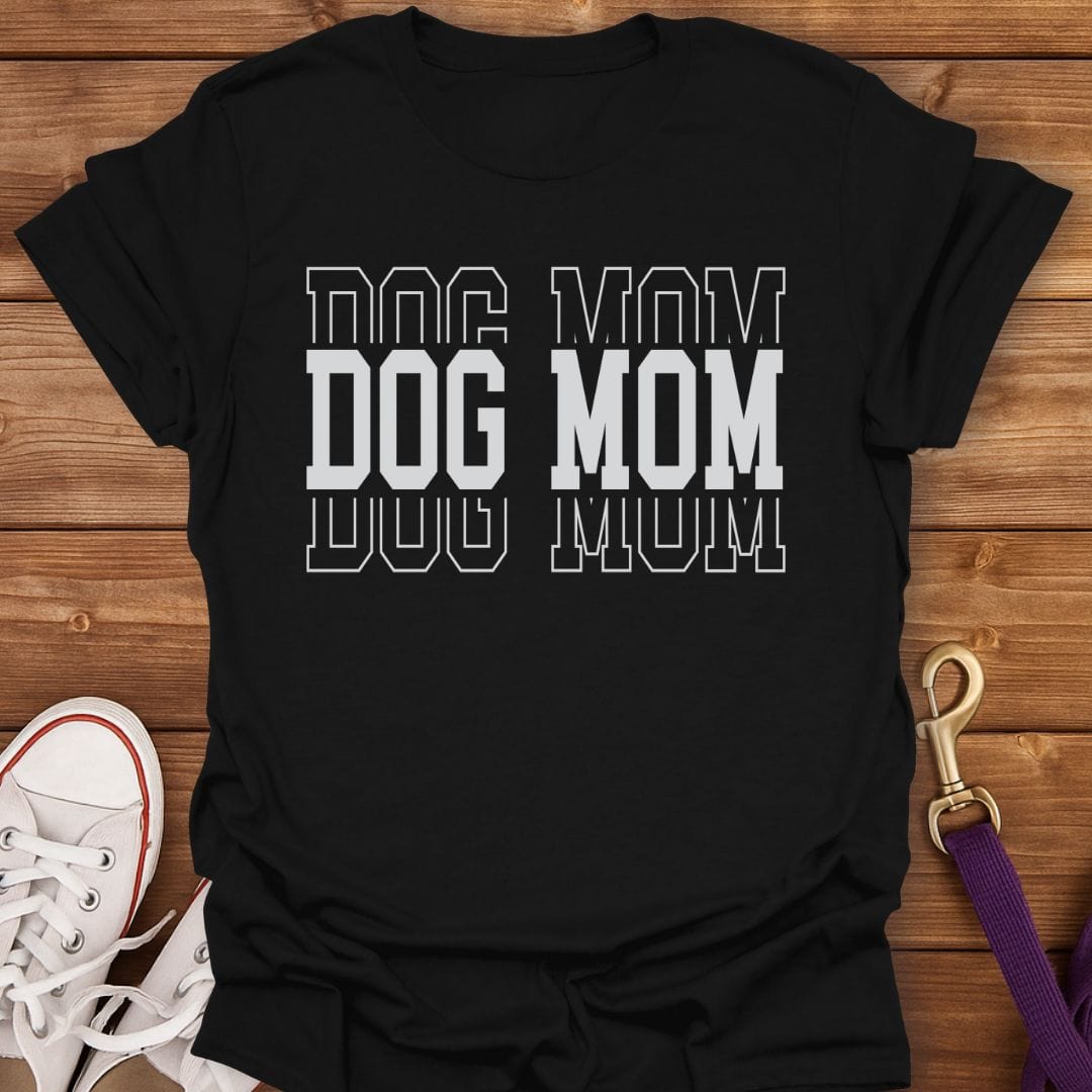 Bold Varsity Dog Mom T-Shirt Black / S