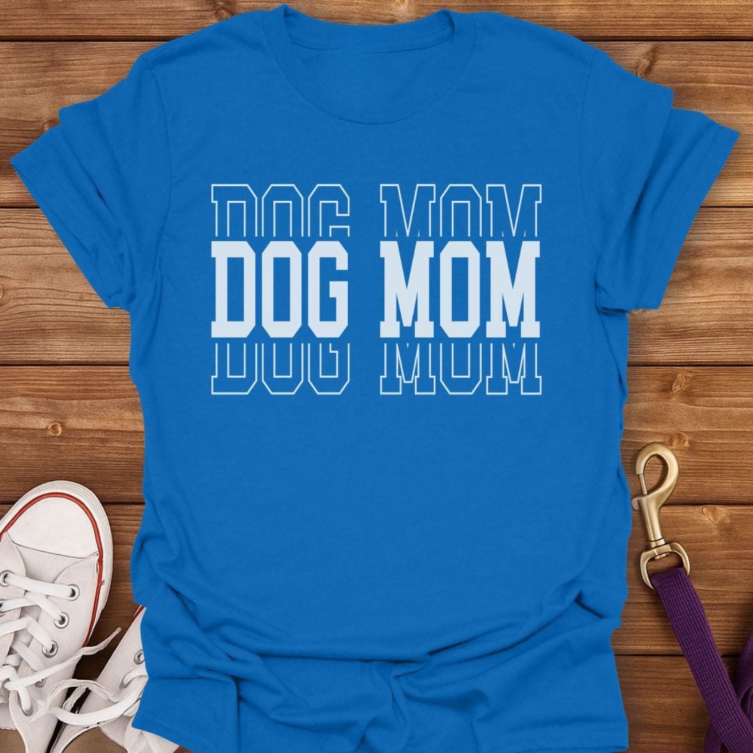 Bold Varsity Dog Mom T-Shirt Royal / S