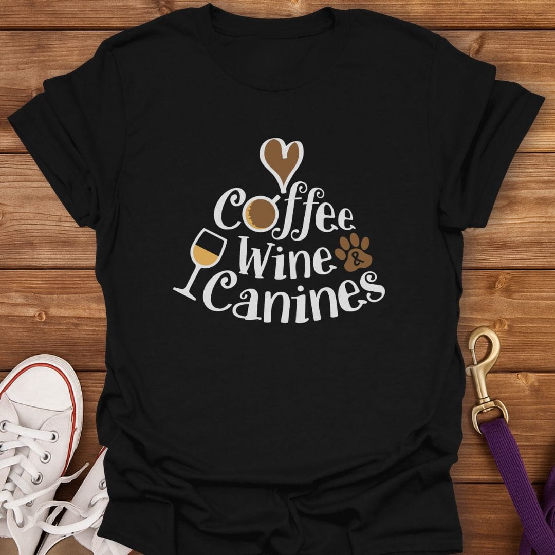 Caffeinated, Corked & Canine T-Shirt Black / S
