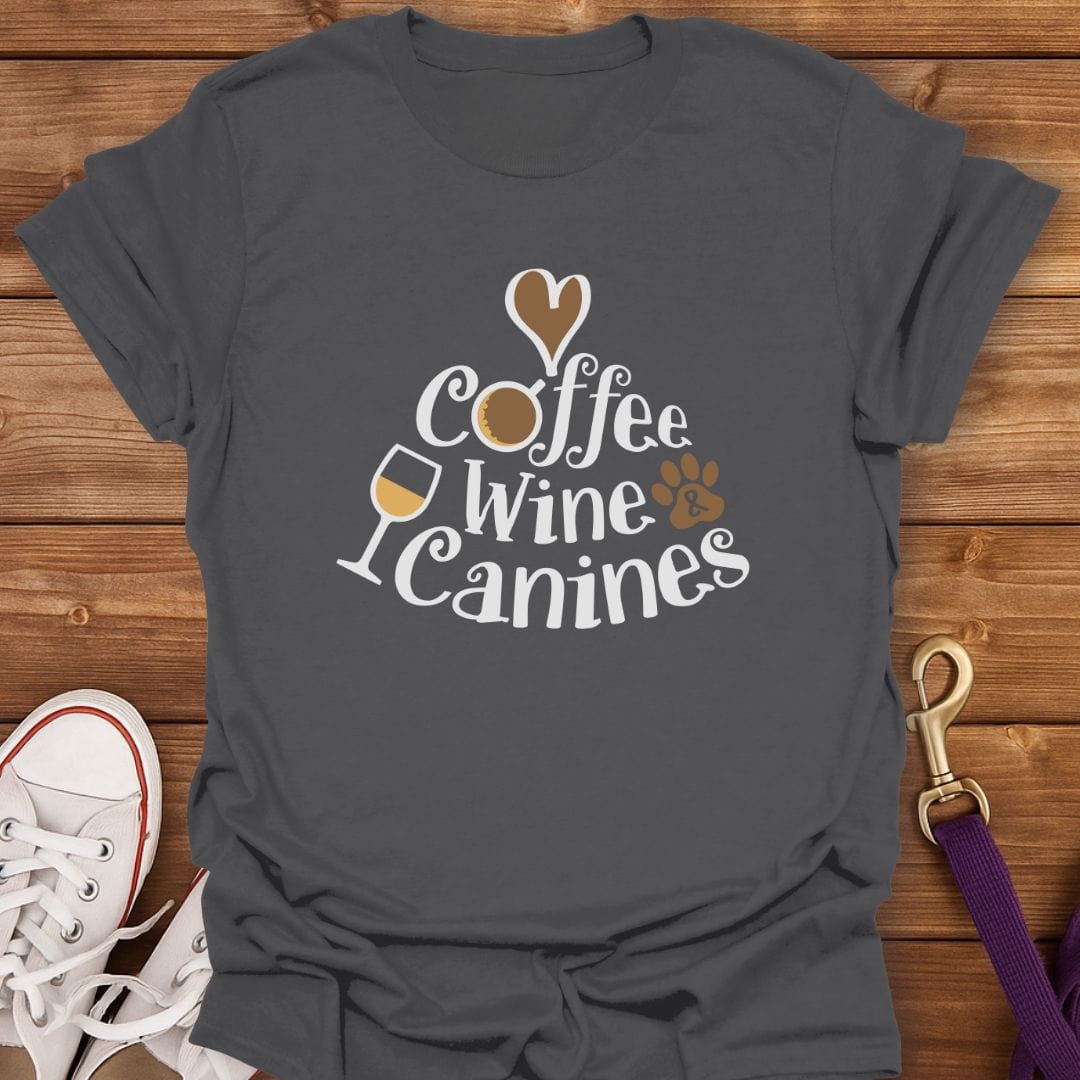 Caffeinated, Corked & Canine T-Shirt Charcoal / S