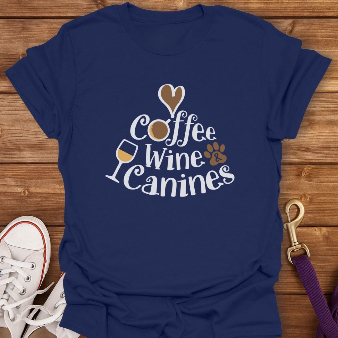 Caffeinated, Corked & Canine T-Shirt Navy / S
