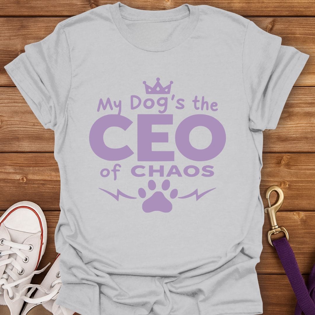 CEO of Chaos Dog T-Shirt Ice Grey / S