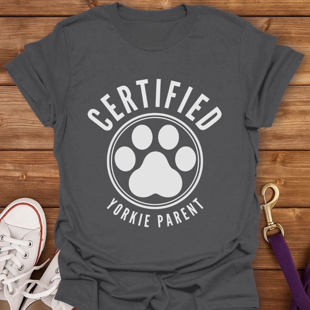 Certified Yorkie Parent T-Shirt Charcoal / S