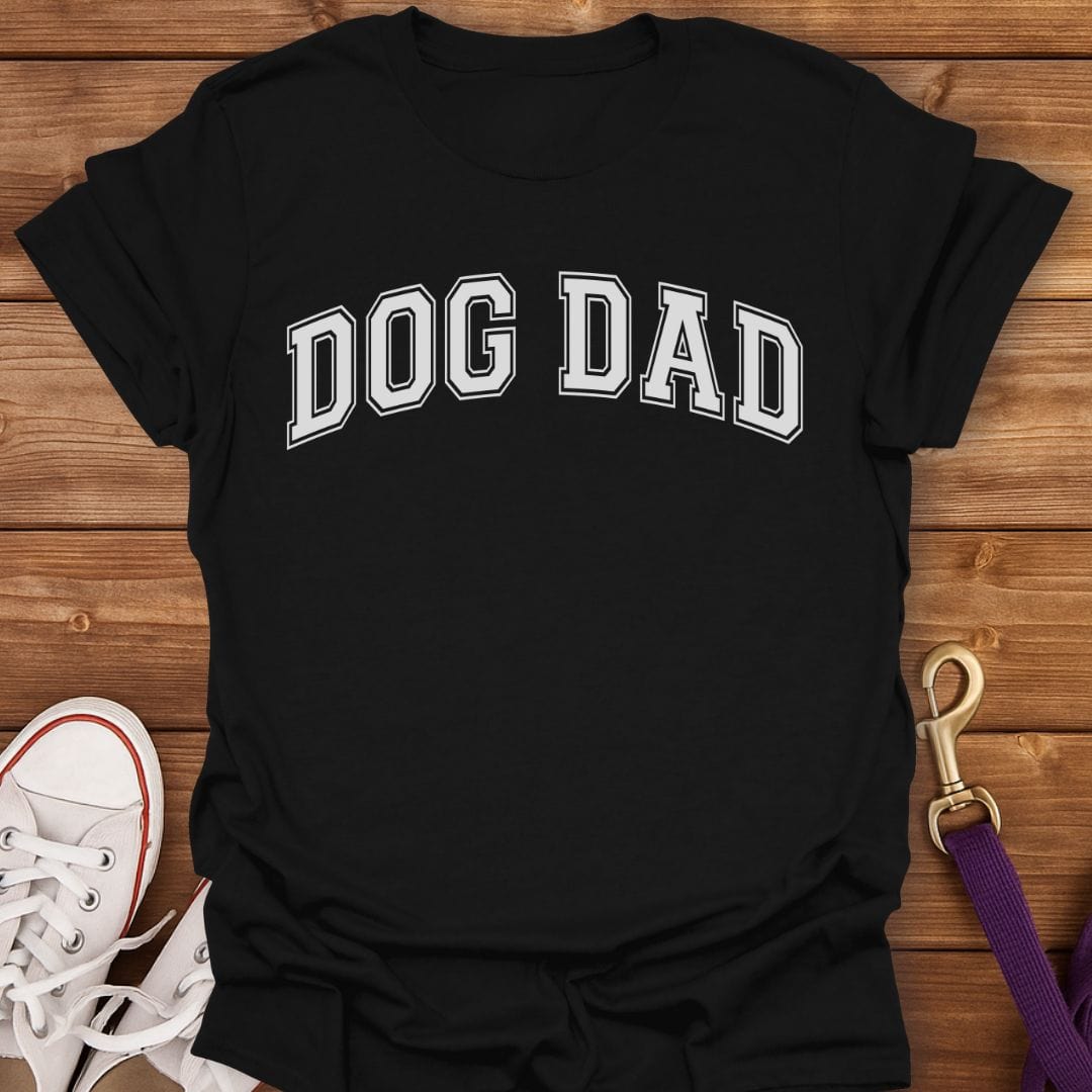Classic Dog Dad Varsity T-Shirt Black / S