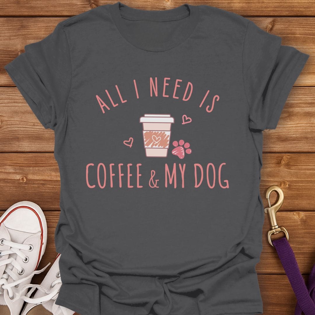 Coffee and My Dog T-Shirt Charcoal / S
