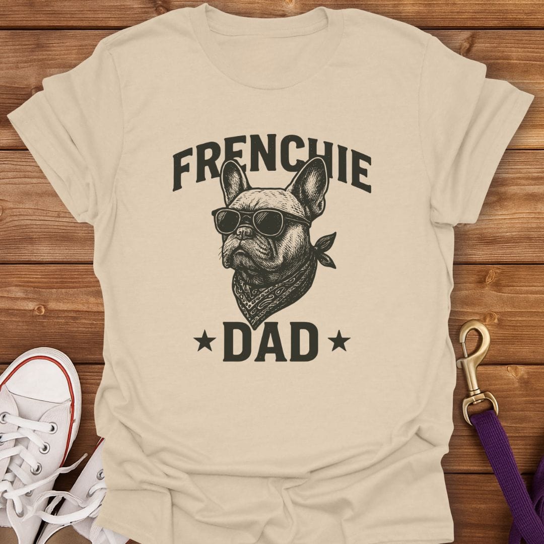 Cool Frenchie Dad T-Shirt Sand / S