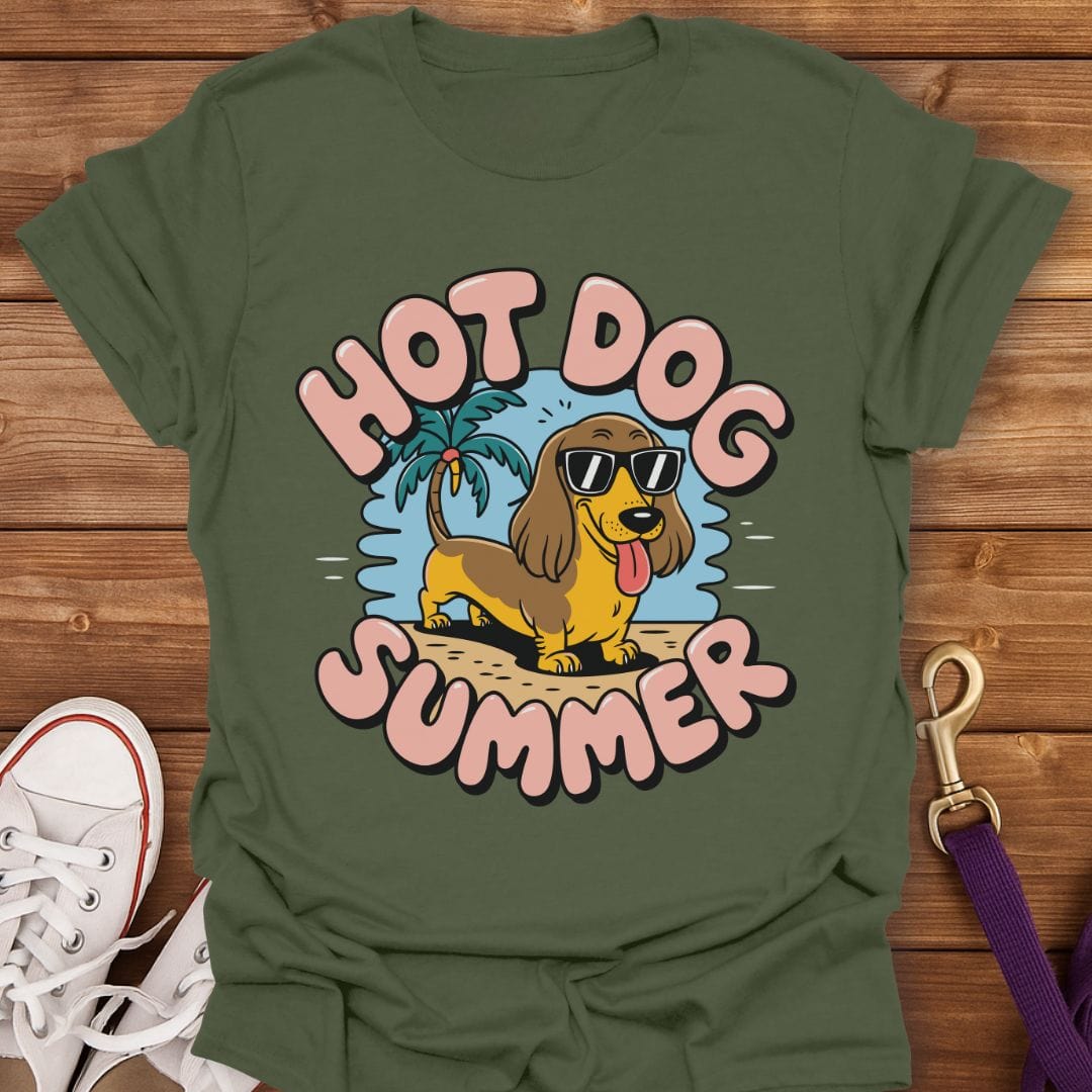 Dachshund Heatwave T-Shirt Military Green / S