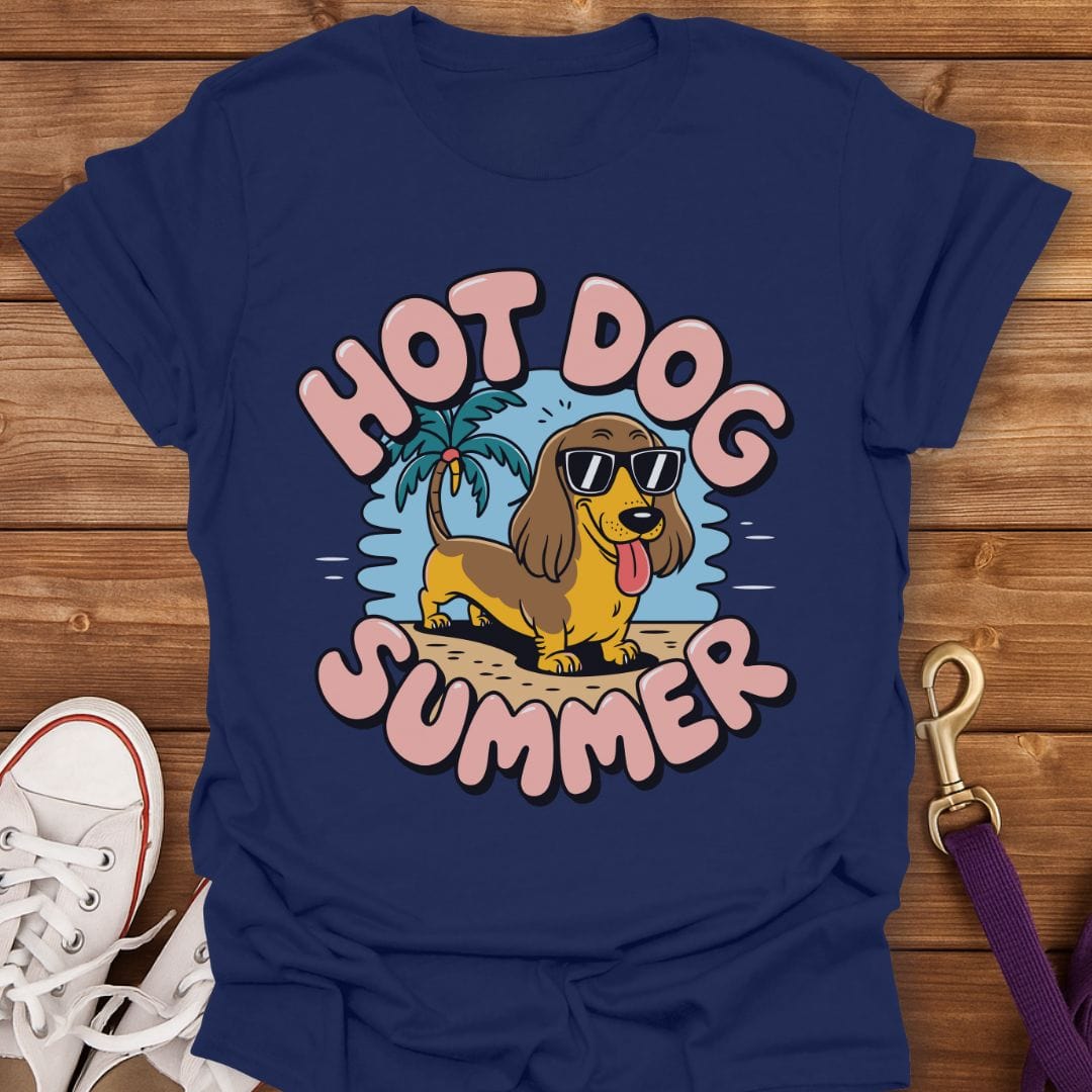 Dachshund Heatwave T-Shirt Navy / S