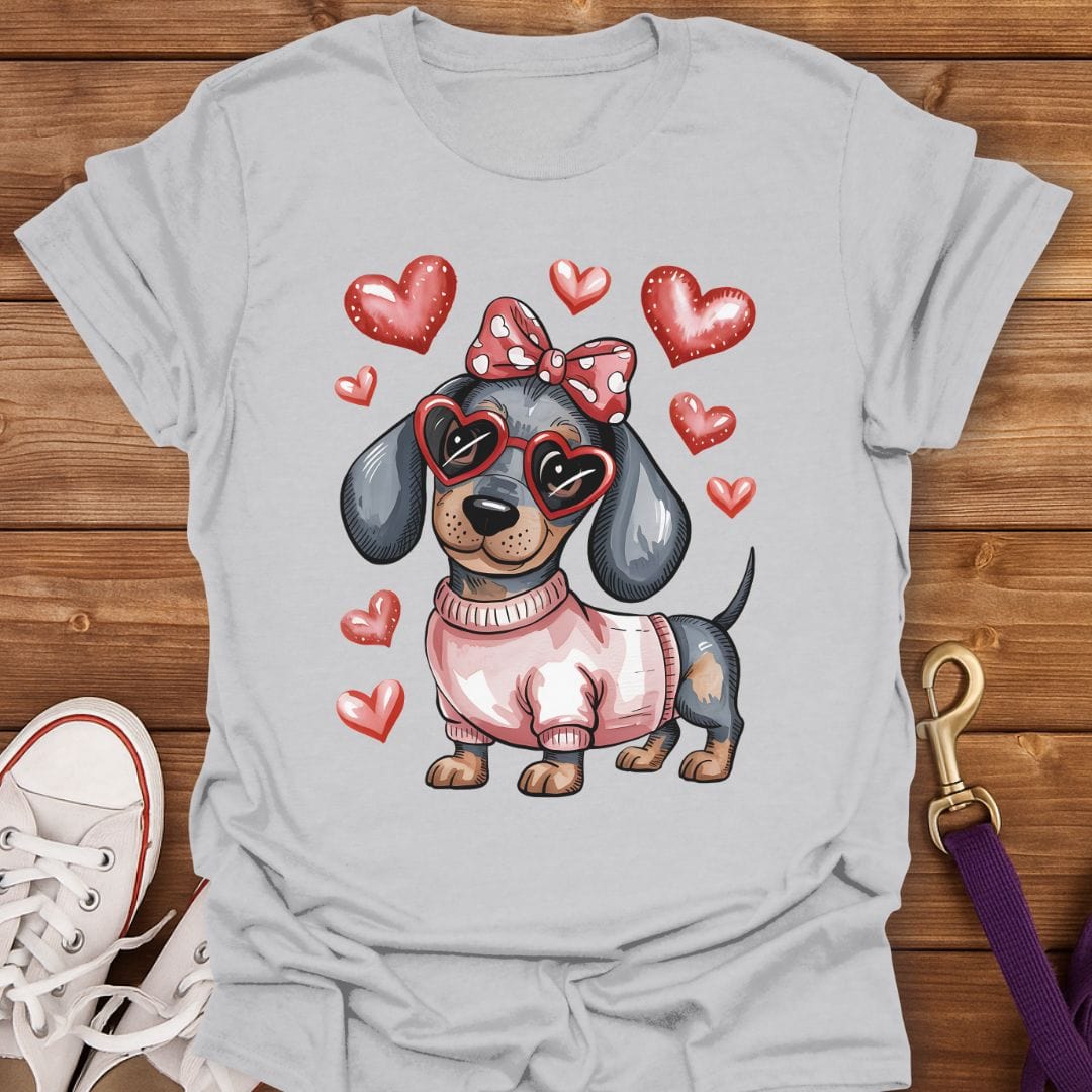 Dachshund Sweetheart T-Shirt Ice Grey / S