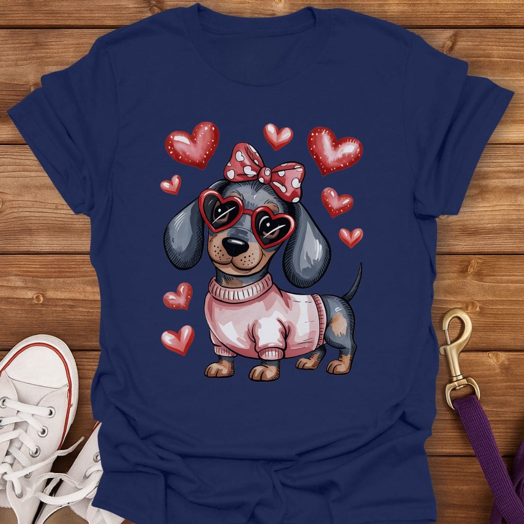Dachshund Sweetheart T-Shirt Navy / S