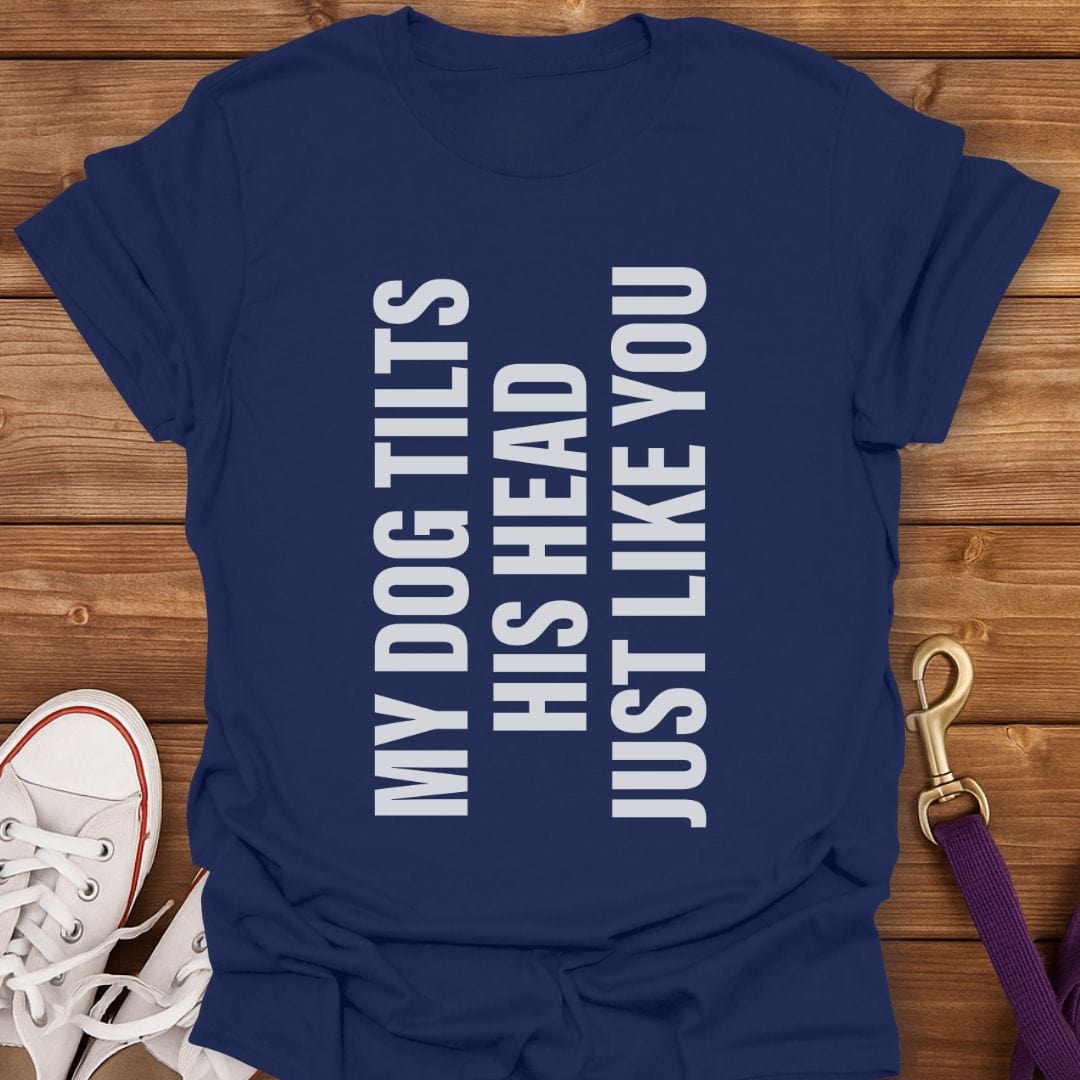 Dog Head Tilt Vibes T-Shirt Navy / S