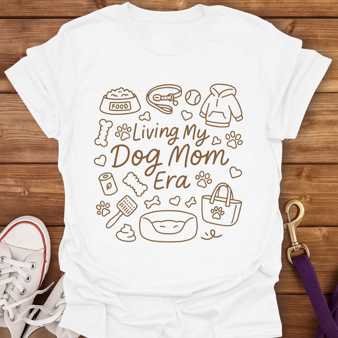 Dog Mom Era Outline T-Shirt White / S