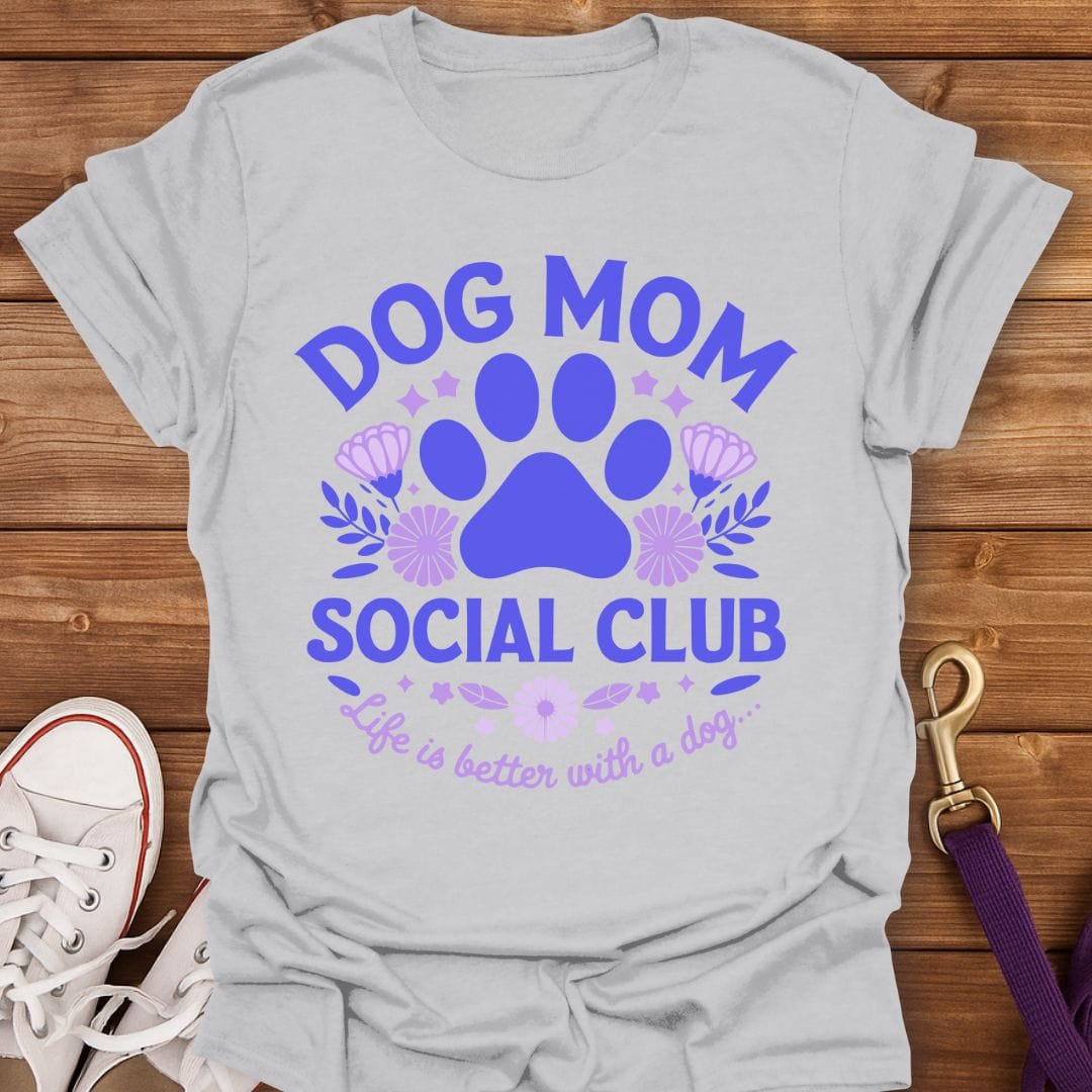 Dog Mom Social Club T-Shirt Ice Grey / S