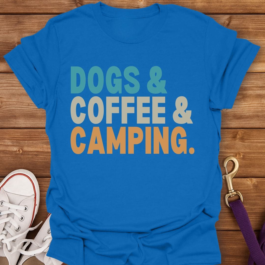 Dogs Coffee Camping T-Shirt Royal / S