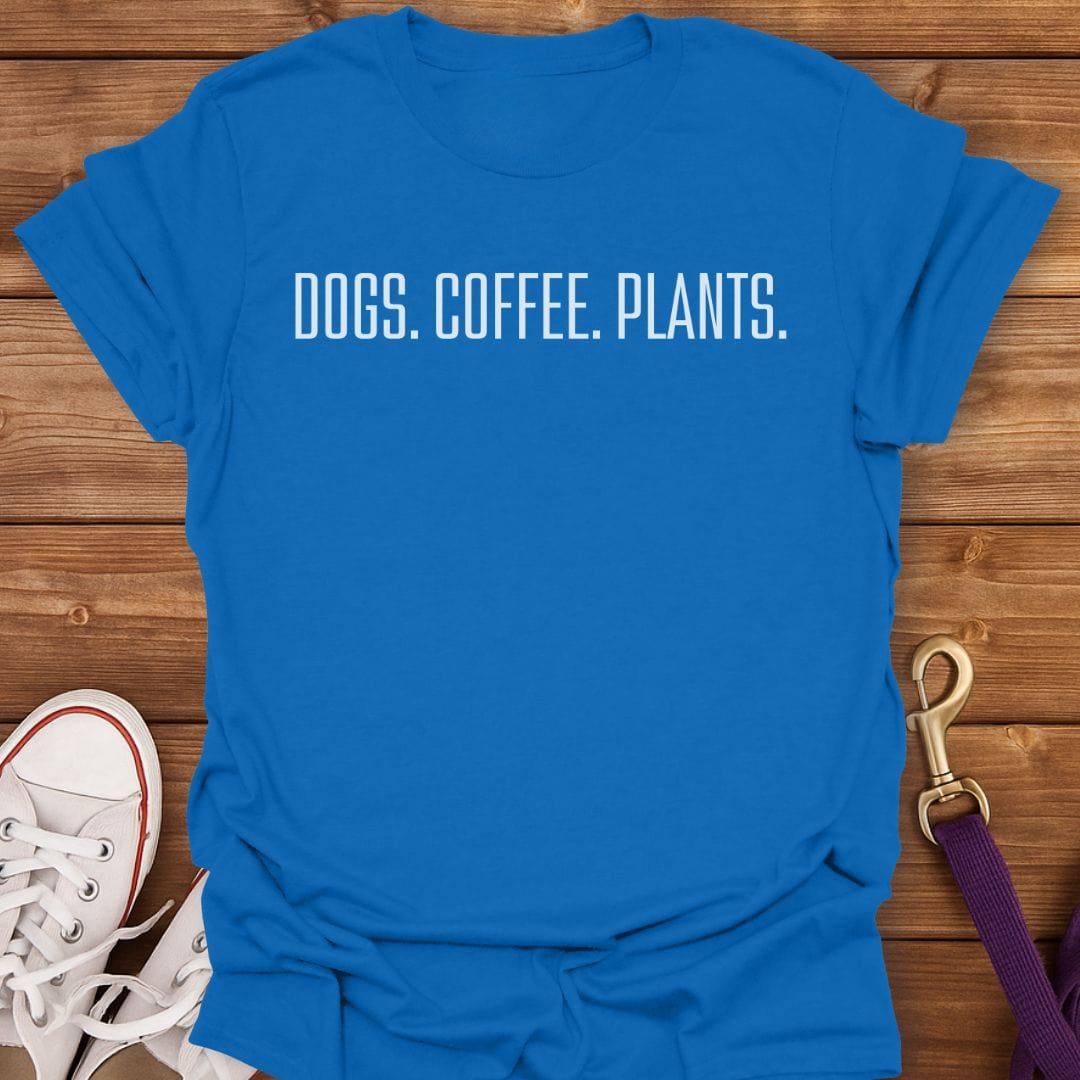 Dogs Coffee Plants T-Shirt Royal / S