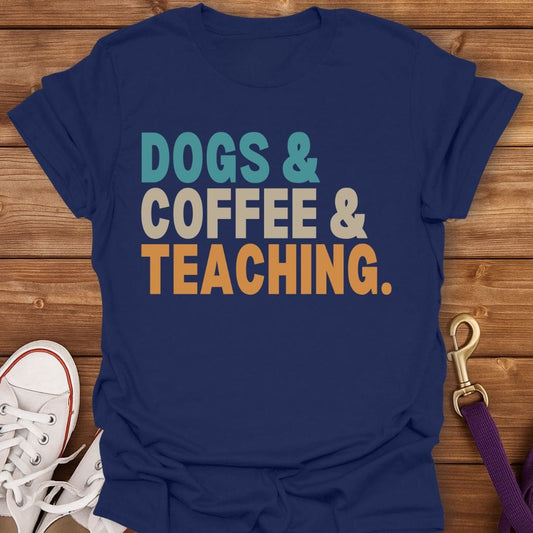 Dogs Coffee Teaching T-Shirt Navy / S