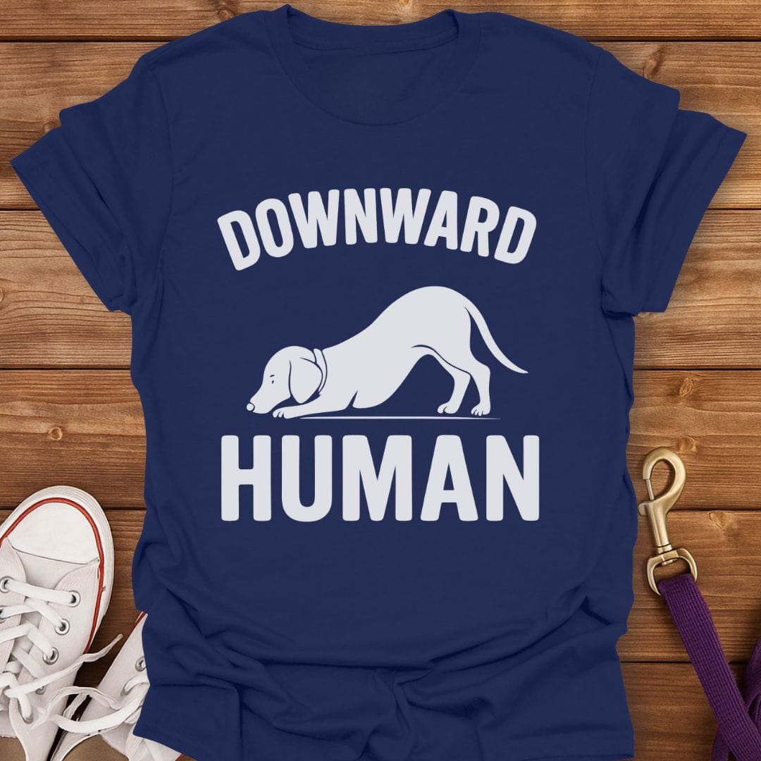 Downward Human Dog Yoga T-Shirt Navy / S