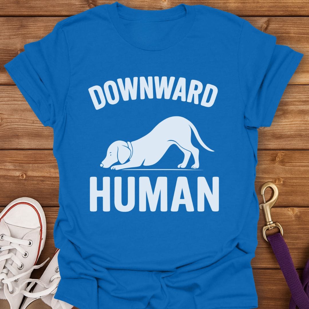 Downward Human Dog Yoga T-Shirt Royal / S