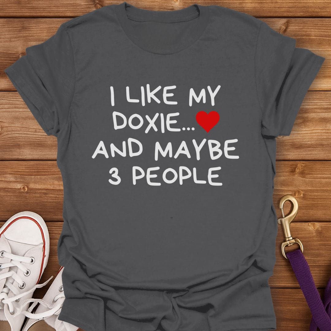 Doxie and Maybe 3 People T-Shirt Charcoal / S