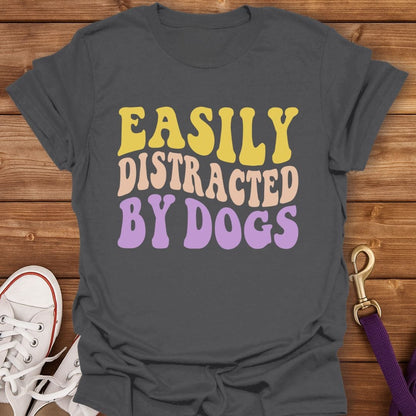 Easily Distracted By Dogs T-Shirt Charcoal / S