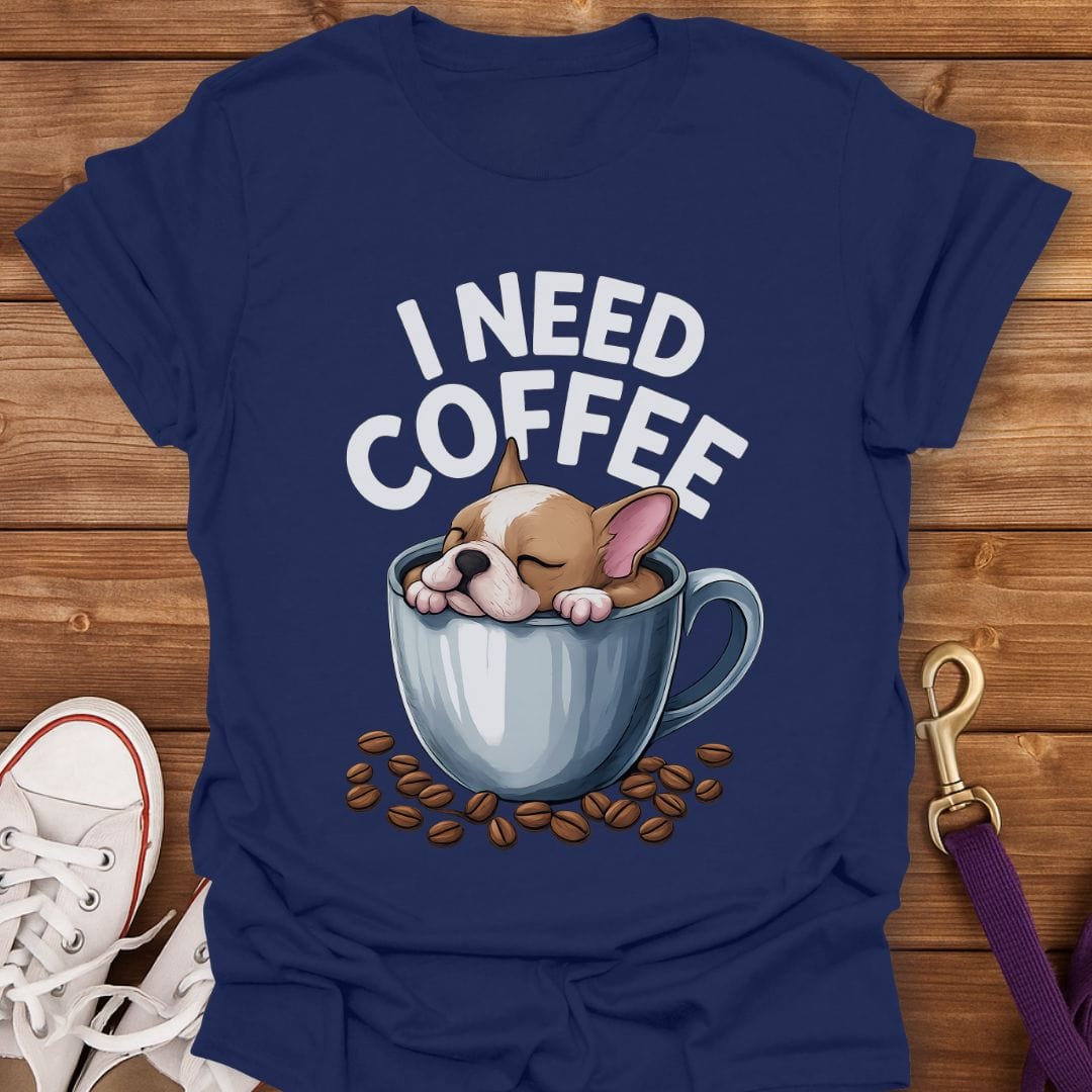 French Bulldog Coffee Nap T-Shirt Navy / S