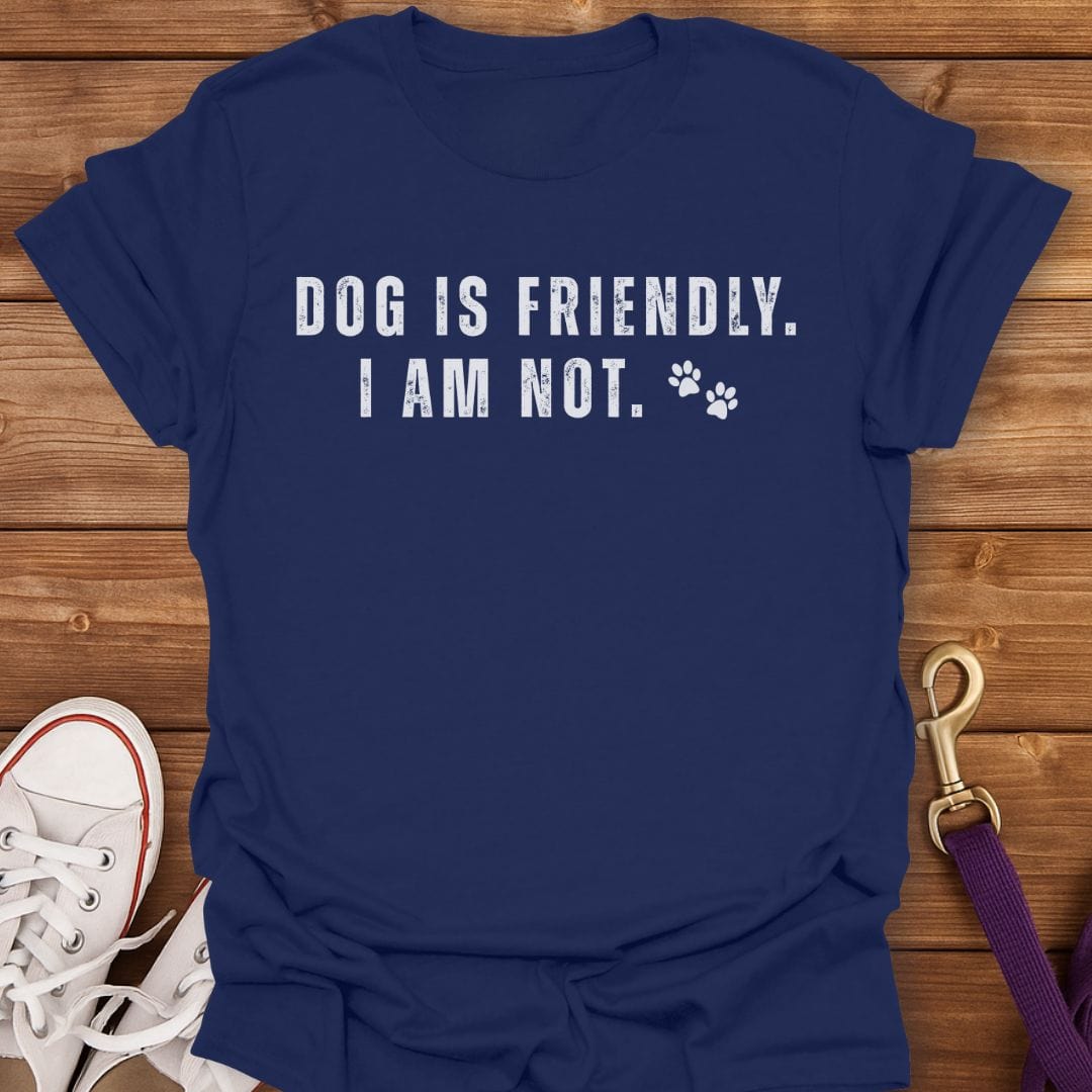 Friendly Dog, Grumpy Human T-Shirt Navy / S