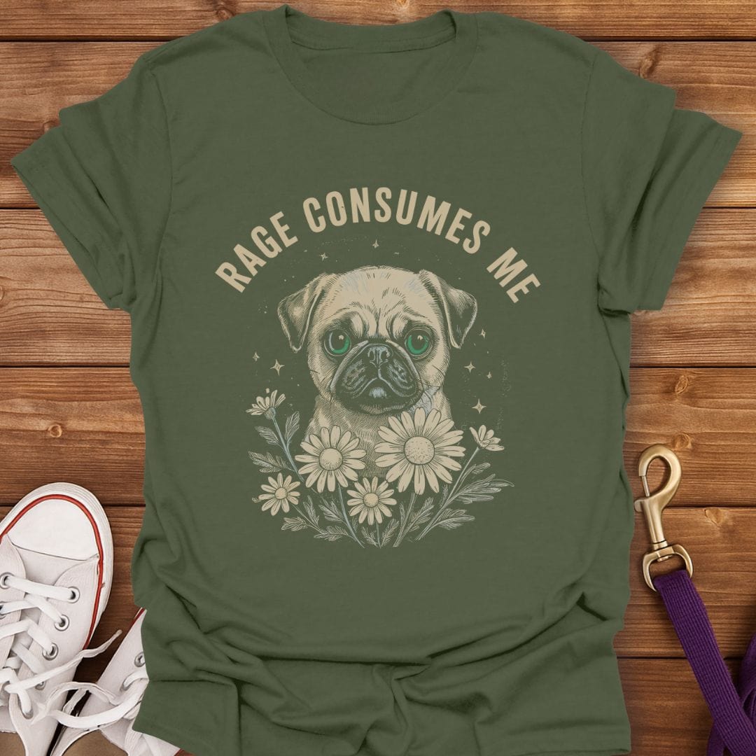 Grumpy Pug Energy T-Shirt Military Green / S