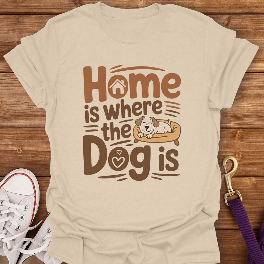 Home Is Where the Dog Is T-Shirt Sand / S
