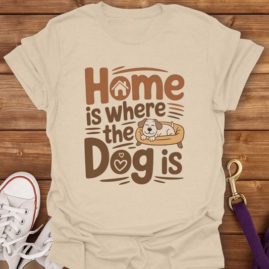 Home Is Where the Dog Is T-Shirt Sand / S