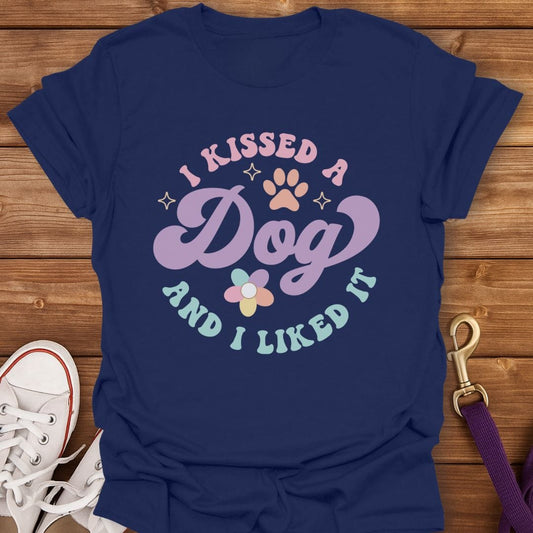 I Kissed a Dog T-Shirt Navy / S