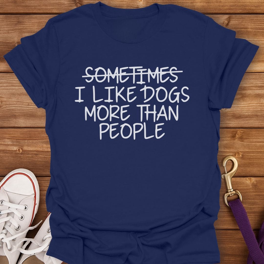 I Like Dogs More Than People T-Shirt Navy / S