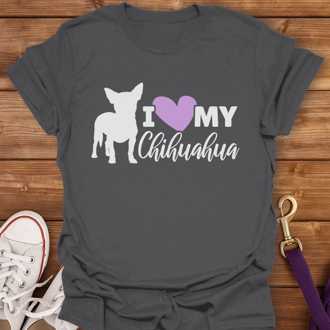 I Love My Chihuahua T-Shirt Charcoal / S