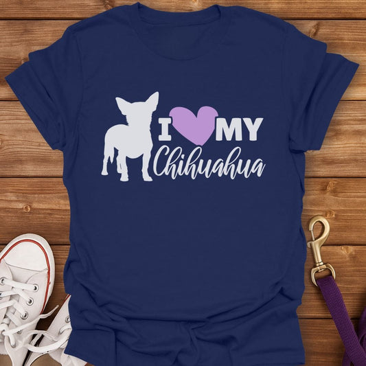 I Love My Chihuahua T-Shirt Navy / S