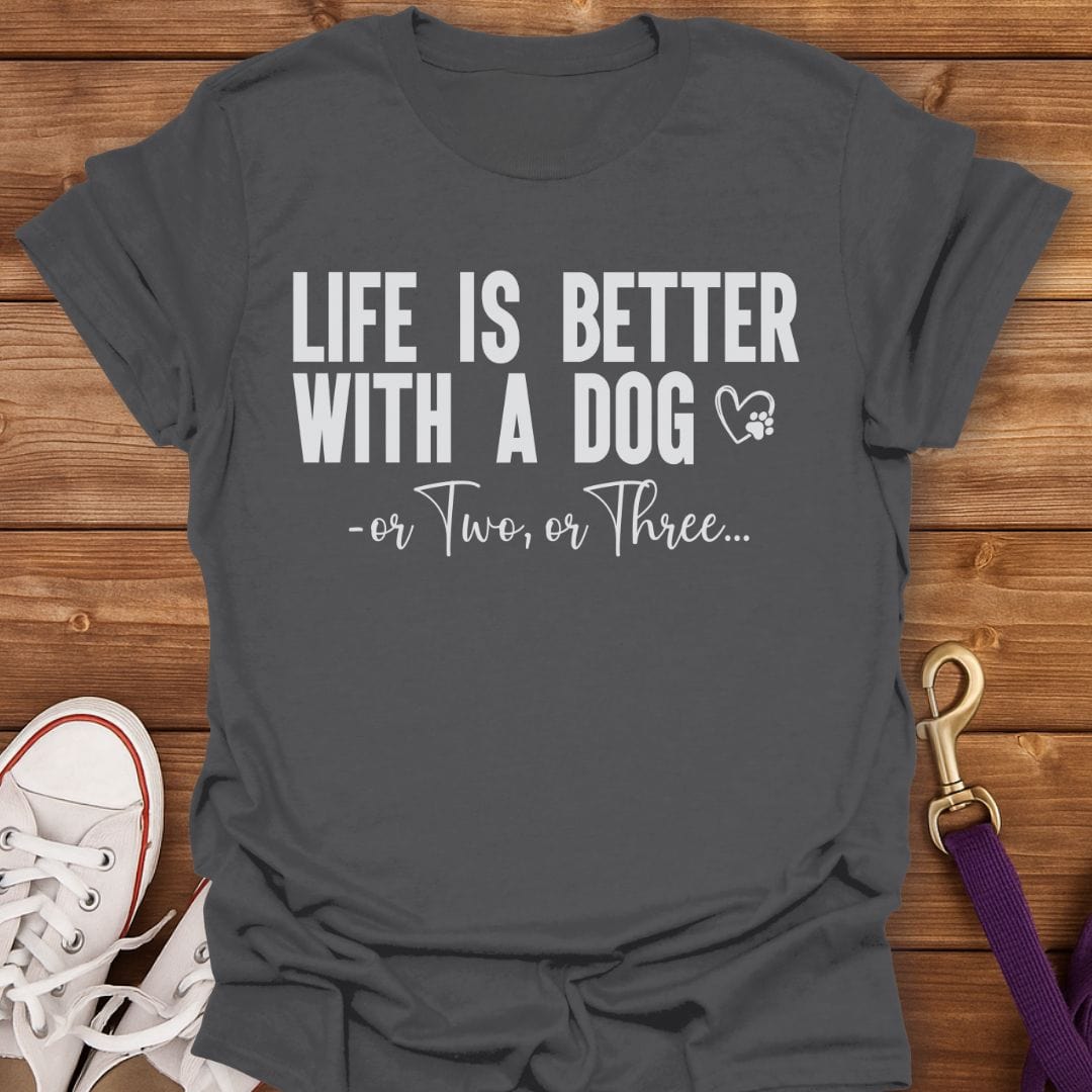 Life’s Better With Dogs T-Shirt Charcoal / S