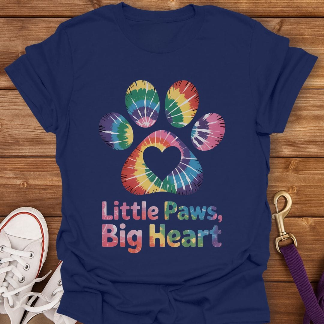 Little Paws Big Heart Tie-Dye T-Shirt Navy / S